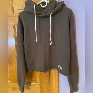 Abercrombie Dark Green Cropped Hoodie